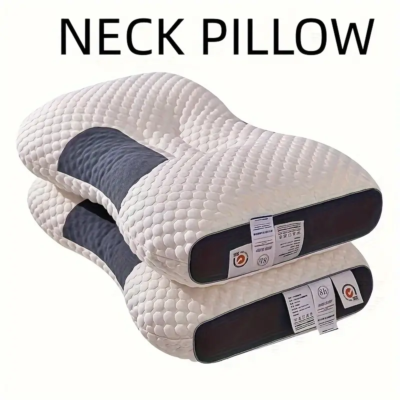 1pc knitted cotton thin pillow with cervical neck protection sleep massage pillow core moisture absorbing breathable antibacterial household bedding pillow suitable for living room bedroom home decoration details 0