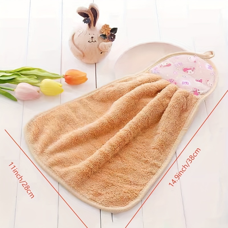 New Cute Kitchen Towel Hanging Microfiber Soft Hand Towels Kids Enjoy Clean  and Dry Hands For Kitchen Bathroom Cartoon Cloths