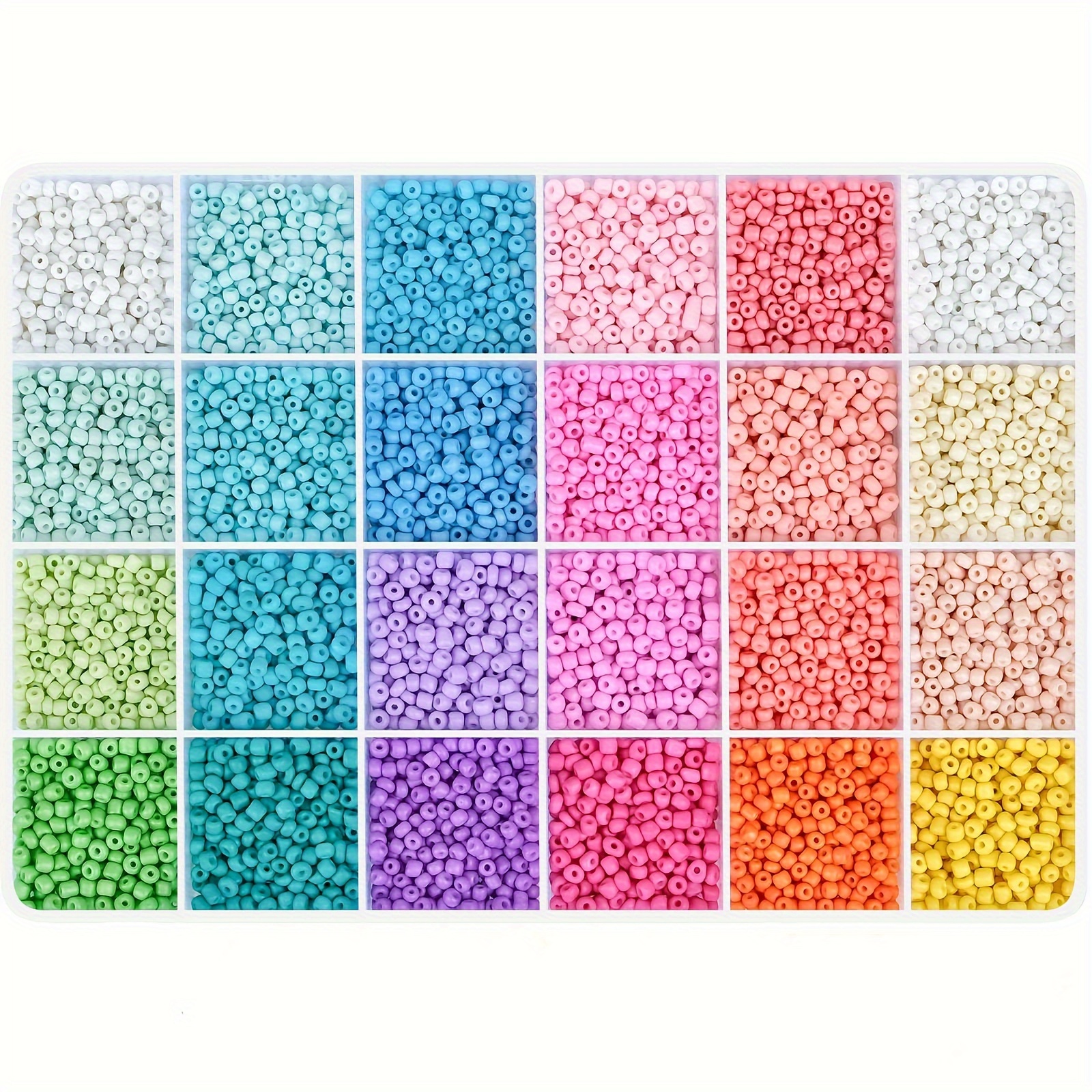 

9600pcs 3mm Glass Seed Rice Beads Case Box 24 Colors Macaroon Set, Friendship Diy Bracelet Necklace Earrings Clothing Pet Accessories Crafts Jewelry Making Supplies