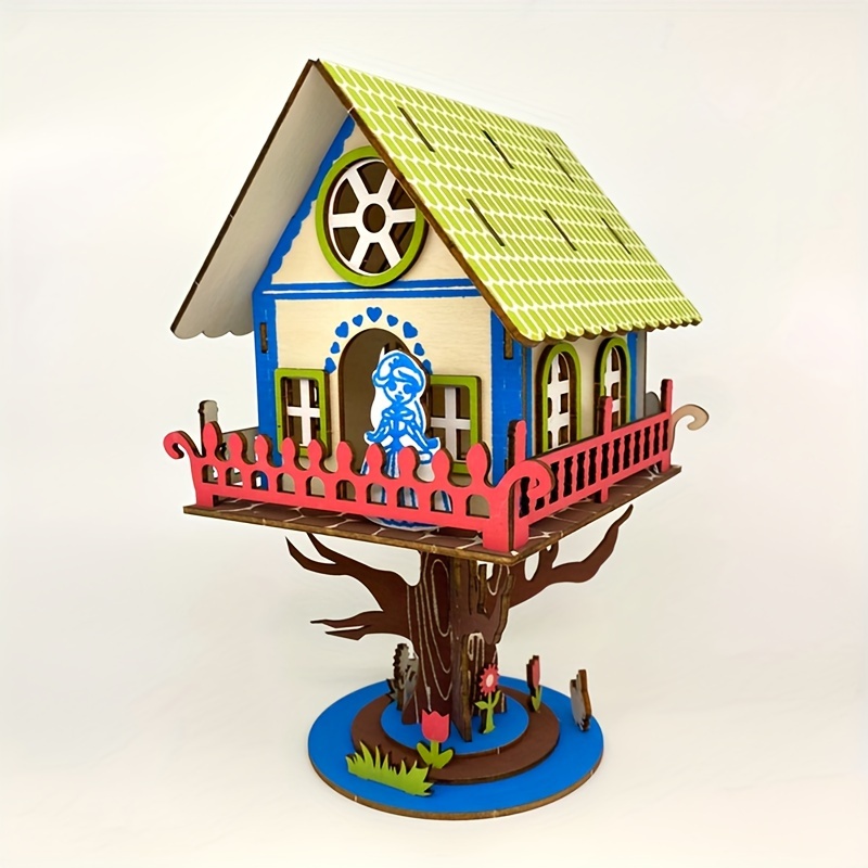 Wooden 3d Puzzle Building Model Puzzle Kits Princess Tree House Model Diy  Laser Cut Assembly Model Kit Brain Teaser Three Dimensional Puzzle - Arts,  Crafts & Sewing - Temu