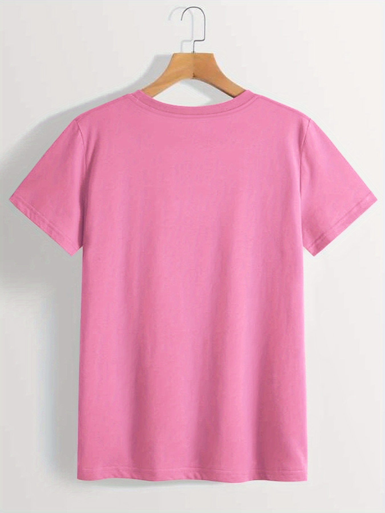 Women's T-shirt 100 % Cotton Summer Fashion Casual Oversized T-shirts  Crewneck Pink White Women Tops Elegant Clothing Female