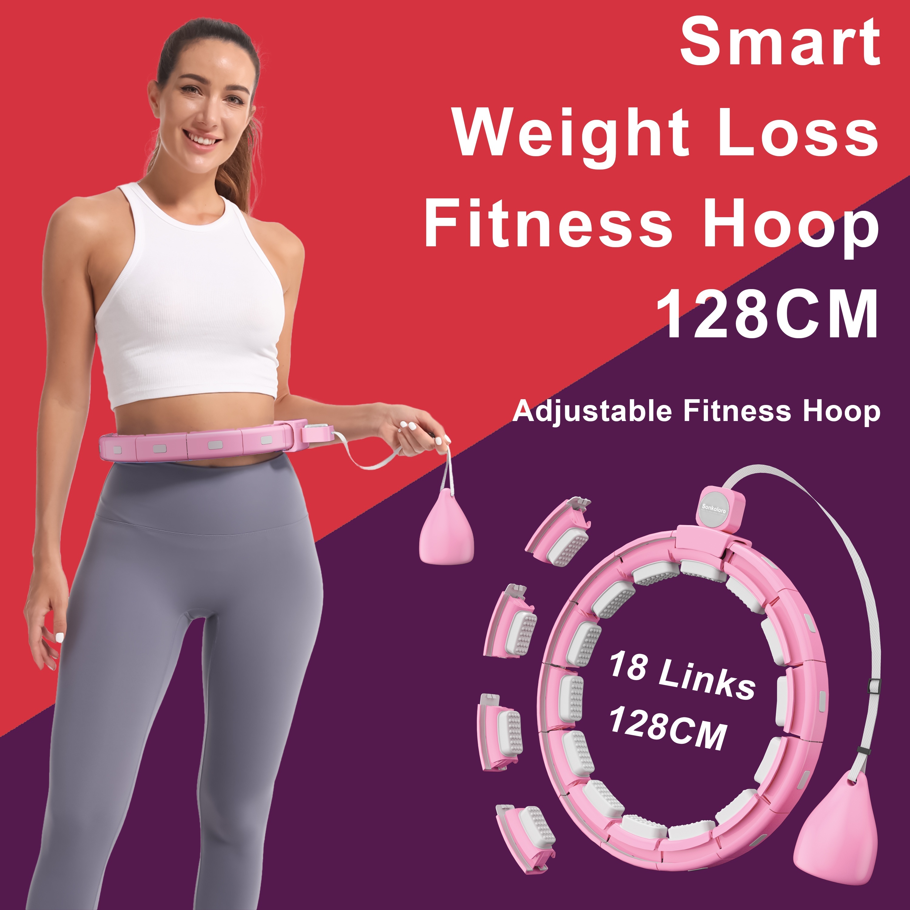 18 Adjustable Infinity Hoop Plus Size Smart Weighted Fitness - Temu