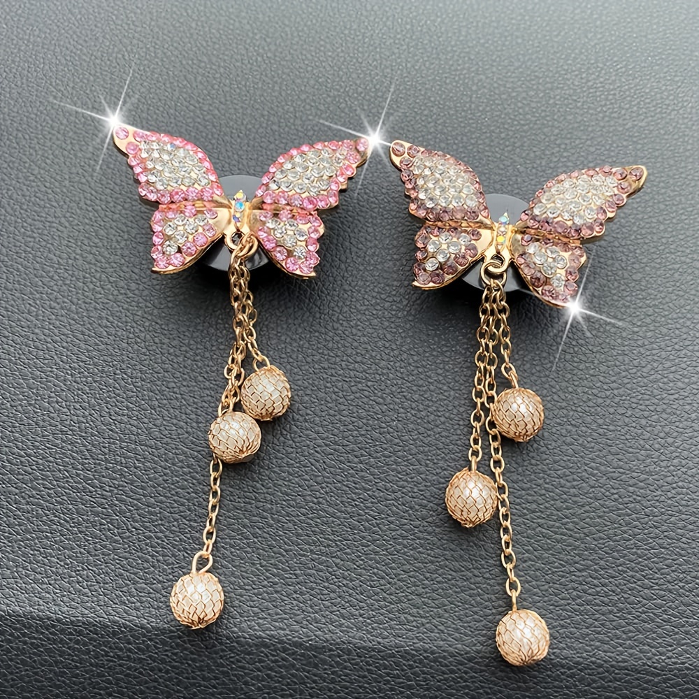 2 Pack Car Air Vent Clip Charms, Crystal Car Diffuser Vent Clip, Rhinestone  Oil Diffuser Vent Clip, Car Fresheners For Women, Bling Car Accessories Fo