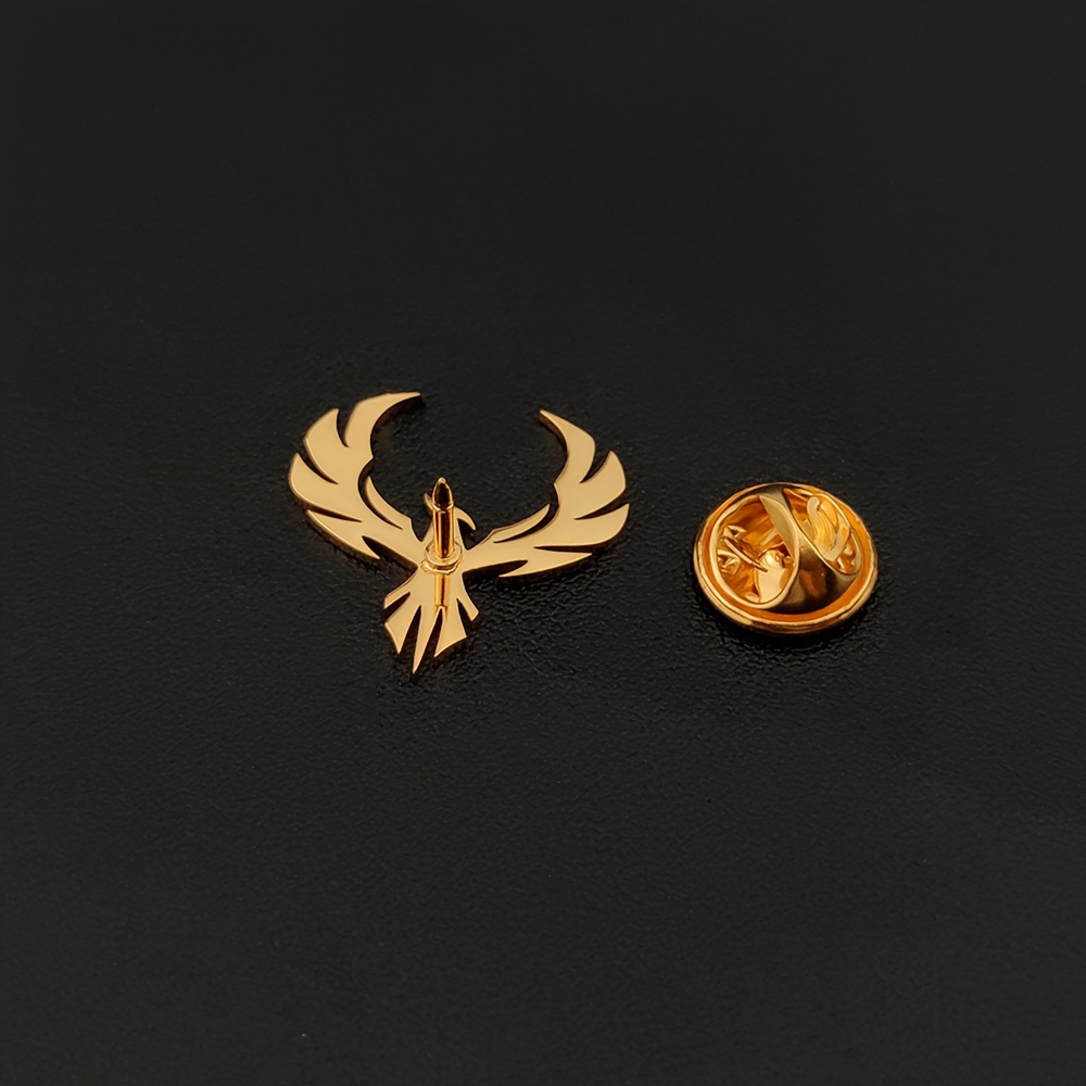 

Stainless Steel Brooch For Men, Fashionable Phoenix Style Badge For Suit