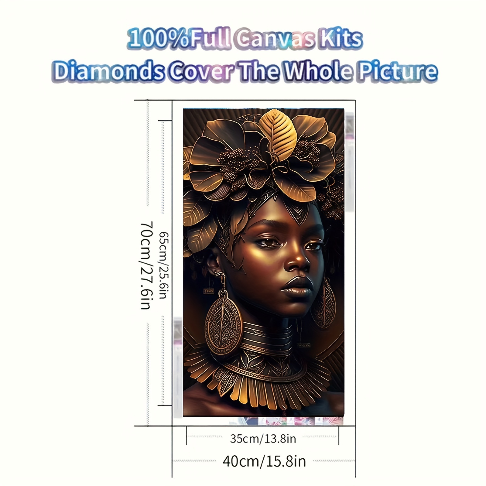 DIY Promotional Round Diamond Painting African Woman Black Gold Art DIY  Rhinestone Mosaic Cross Stitch Kit Clearance Home Decor - AliExpress