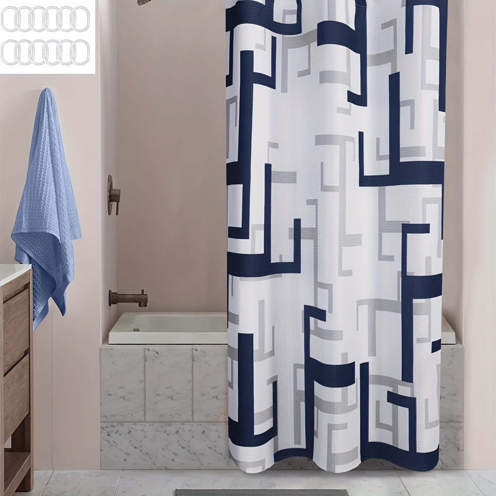 Limpio blanco ducha color sólido poliéster tela impermeable cortinas molde  baño simple juego de división cortina de baño decoración bañera 60.2x72.0