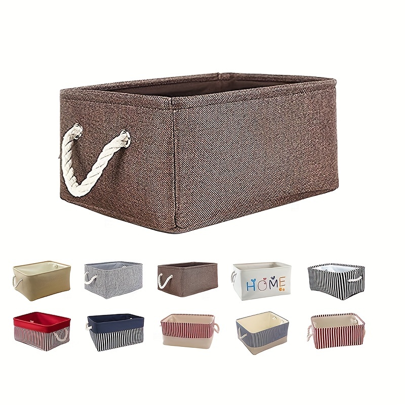 Decorative Fabric Storage Bins Handles Closet Organization - Temu