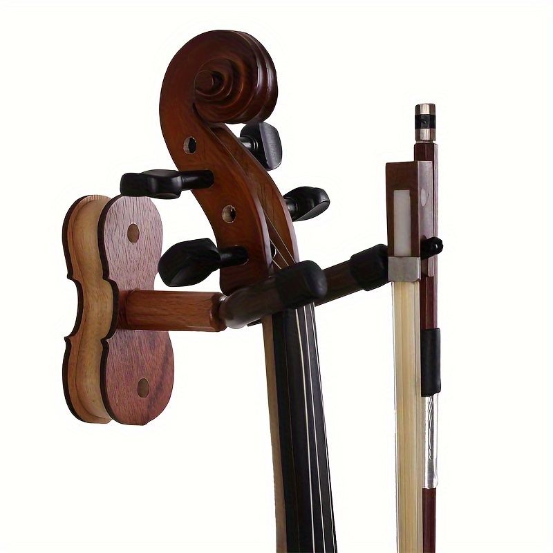 バイオリンのフック、バイオリンのハンガー、家庭やスタジオ用の壁掛けハンガー（赤木色）