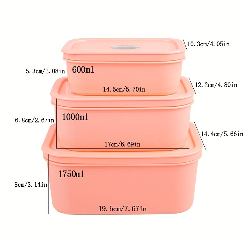 3pcs/set 600ml Refrigerator Storage Boxes Fridge Organizer Fresh