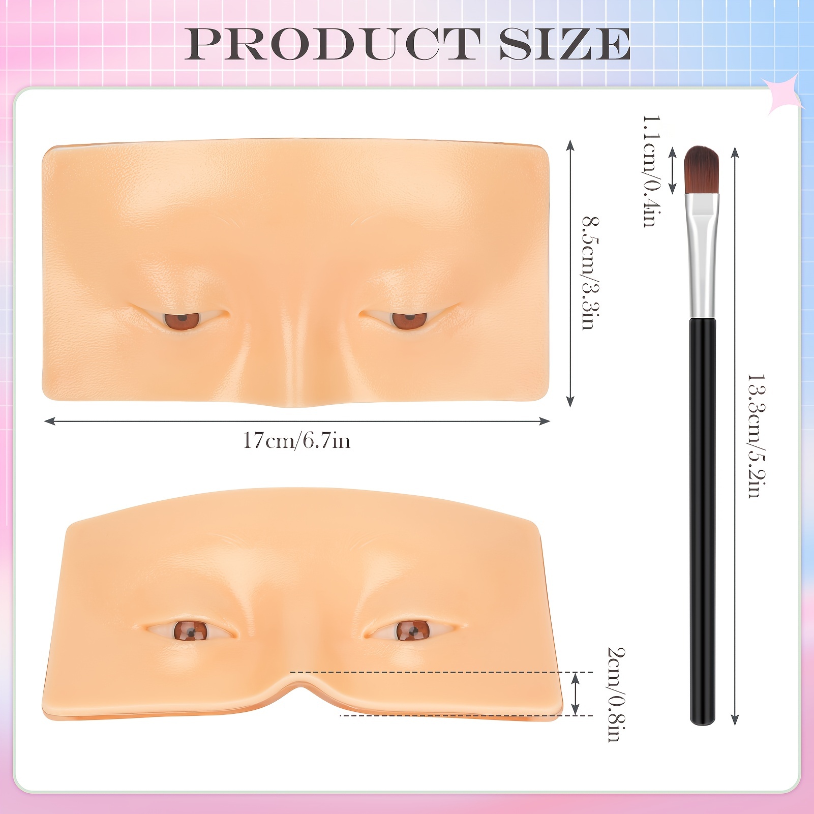  Makeup Practice Face Board, 3D Realistic Pad with