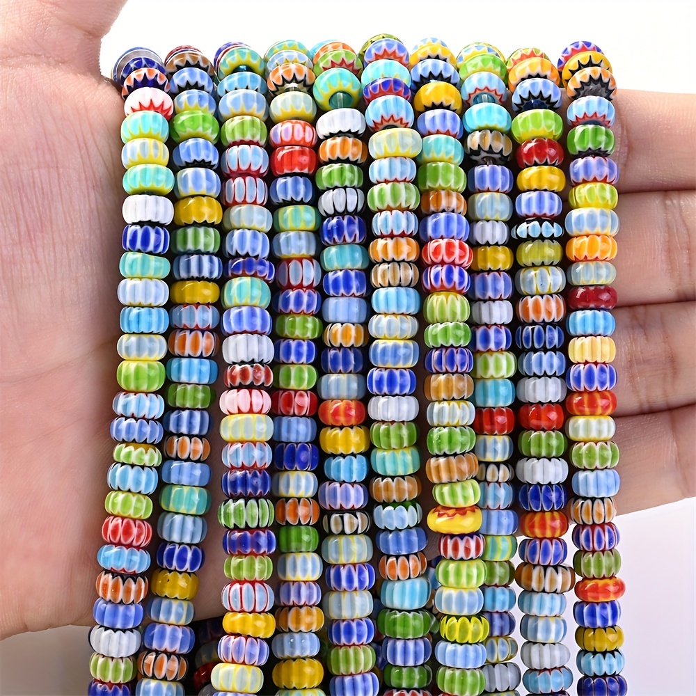 

5/7mm Colorful Glass Beads, Abacus Loose Spacer Beads For Jewelry Making, Diy Bracelet Necklace Crafts Supplies