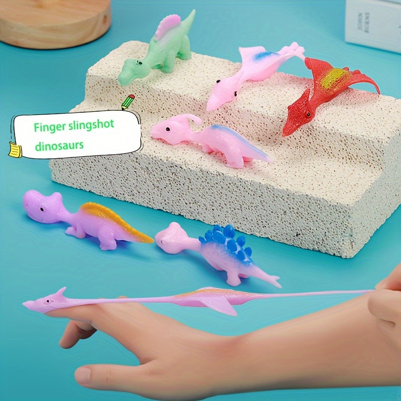 10 Slingshot Dinosaur Finger Toys,Catapult Toys Elastic Flying Finger  Dinosaur