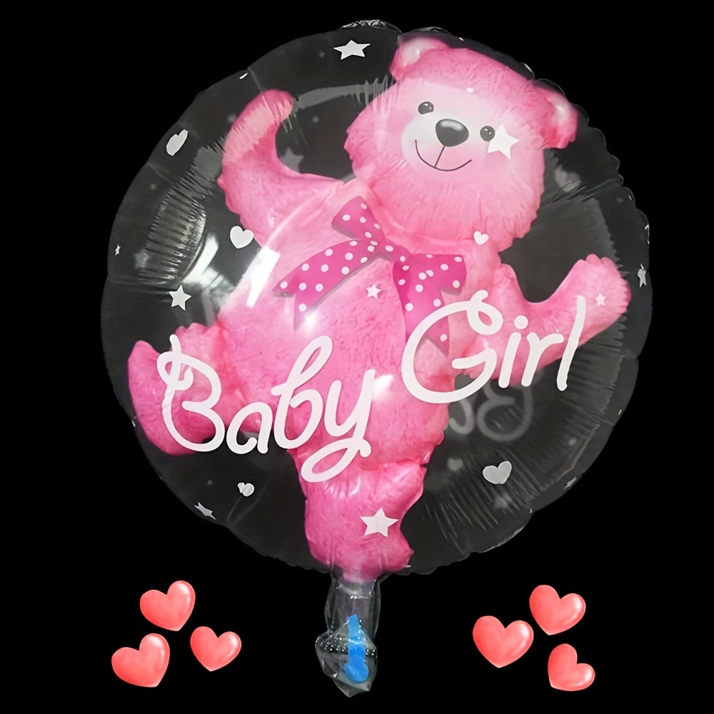 Ballon Baby Girl Rose Set - Ballon Bebe Ours, Bebe Fille Ballon