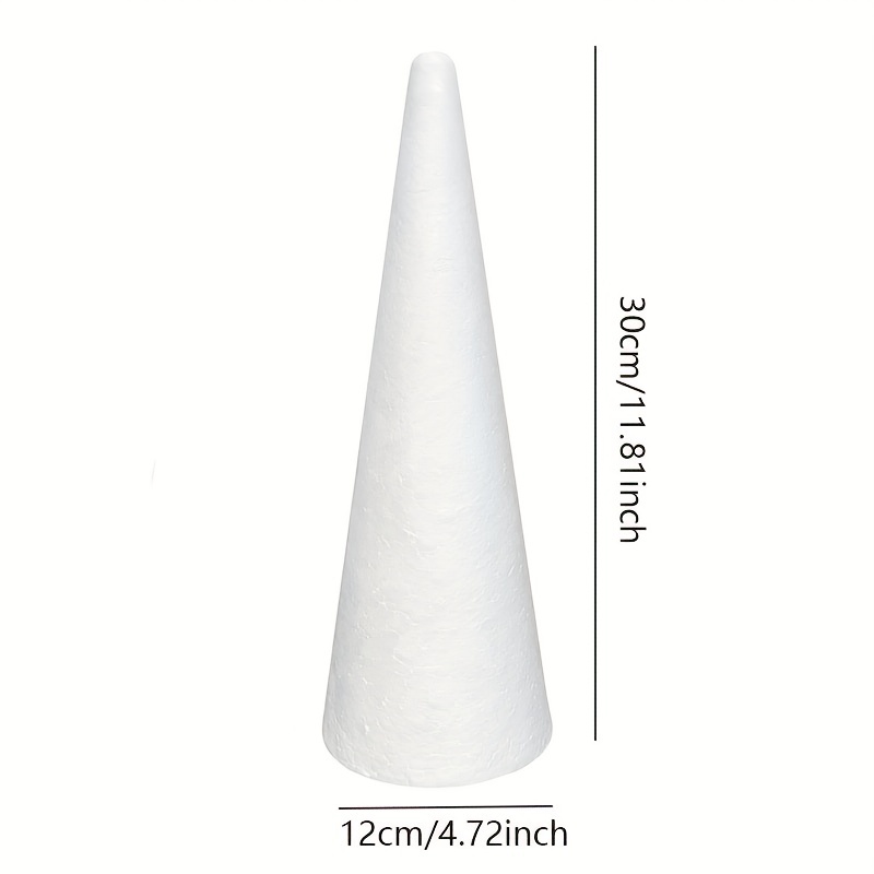 1pc Large White Solid Foam Cone For Decorating Christmas & Birthday Scenes  & Diy Artwork With Ps Foam Material