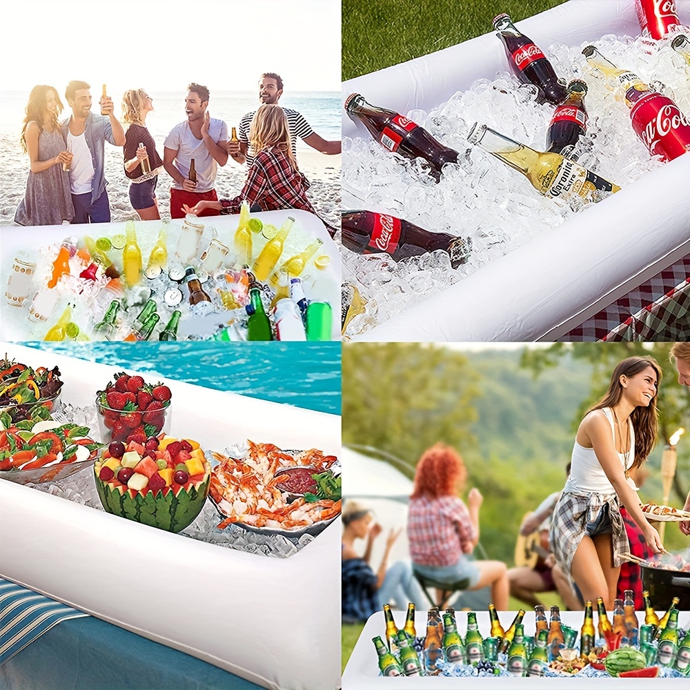 Inflatable salad bar keeps party foods cold