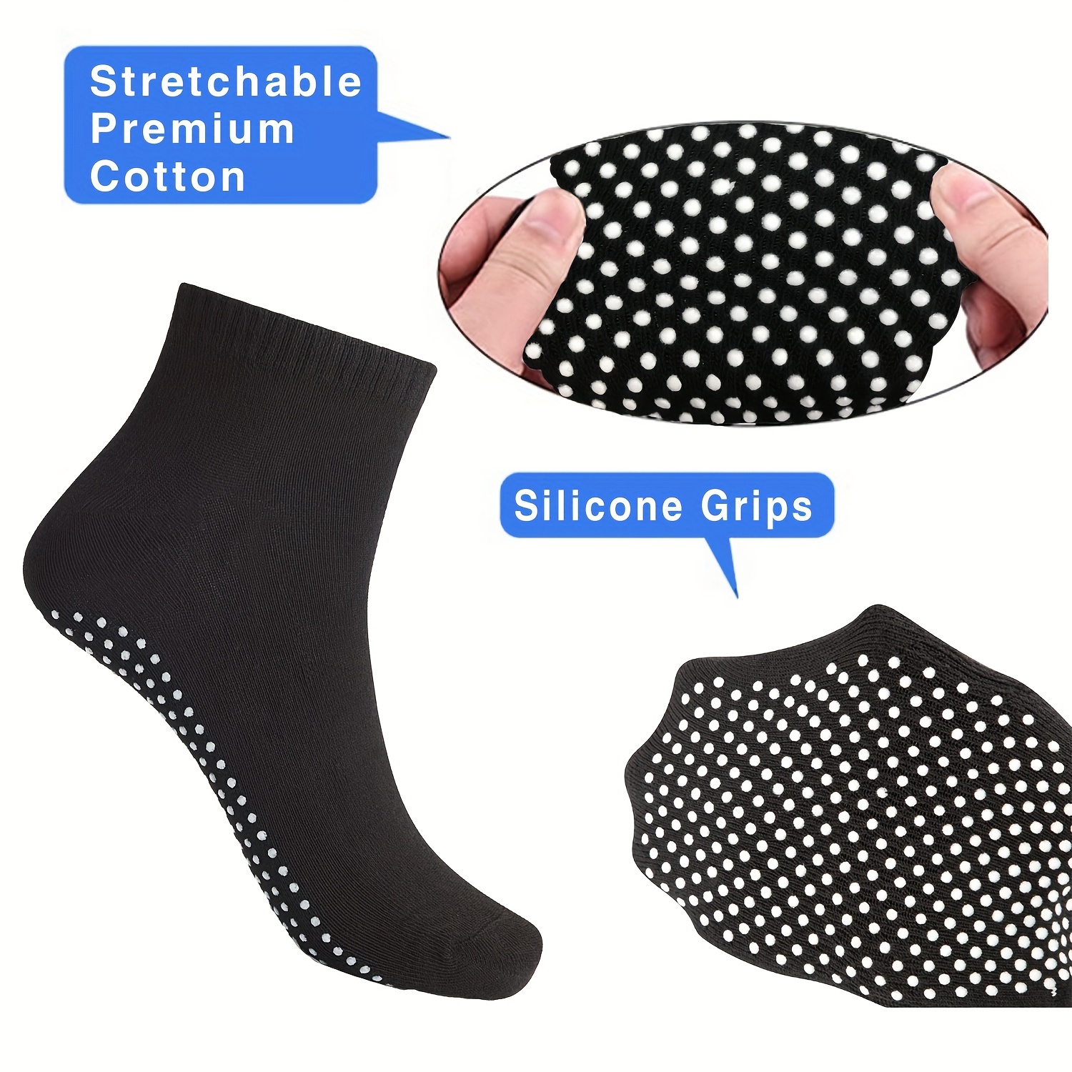 Women Yoga Socks Non Slip Grip Cotton Pilates Socks Ladies Ballet