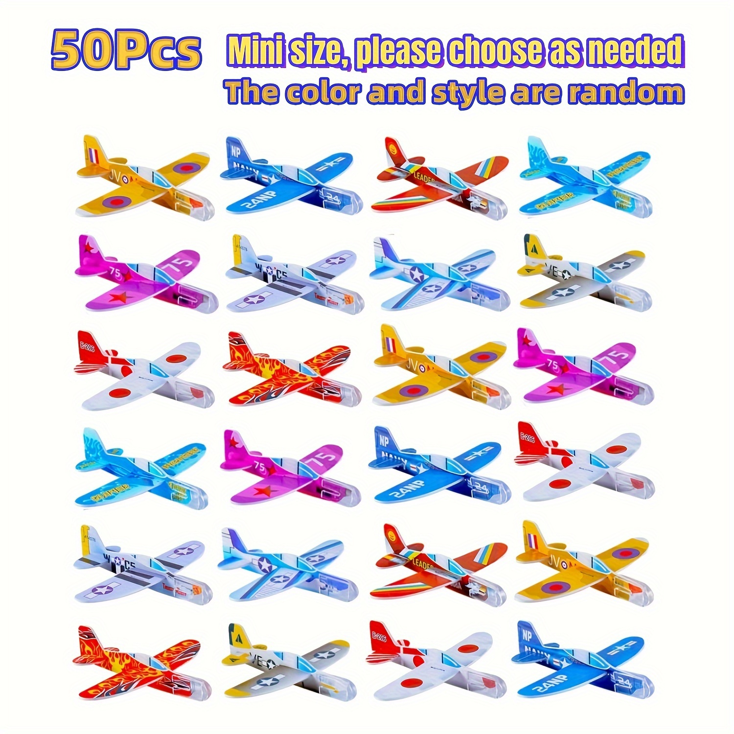50pcs Foam Gliders Planes Toys For Kids, Paper Airplane Toys Set, Plane  Party Favors Goodie Bag Stuffers, Outdoor Flying Toys, Bulk Toys For  Classroom