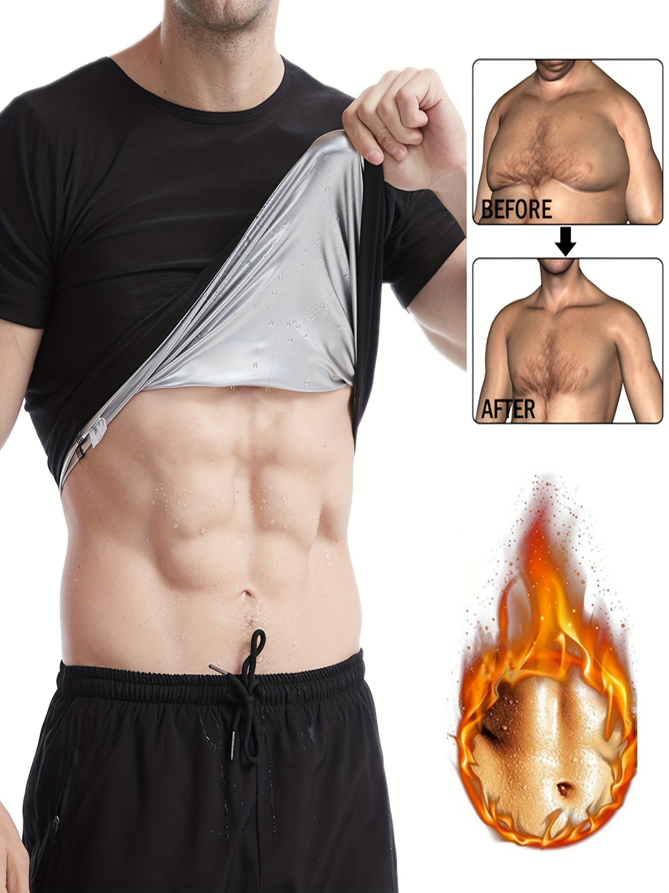 Men's Sweat Wicking Sauna Shirt Short Sleeves Non slip - Temu