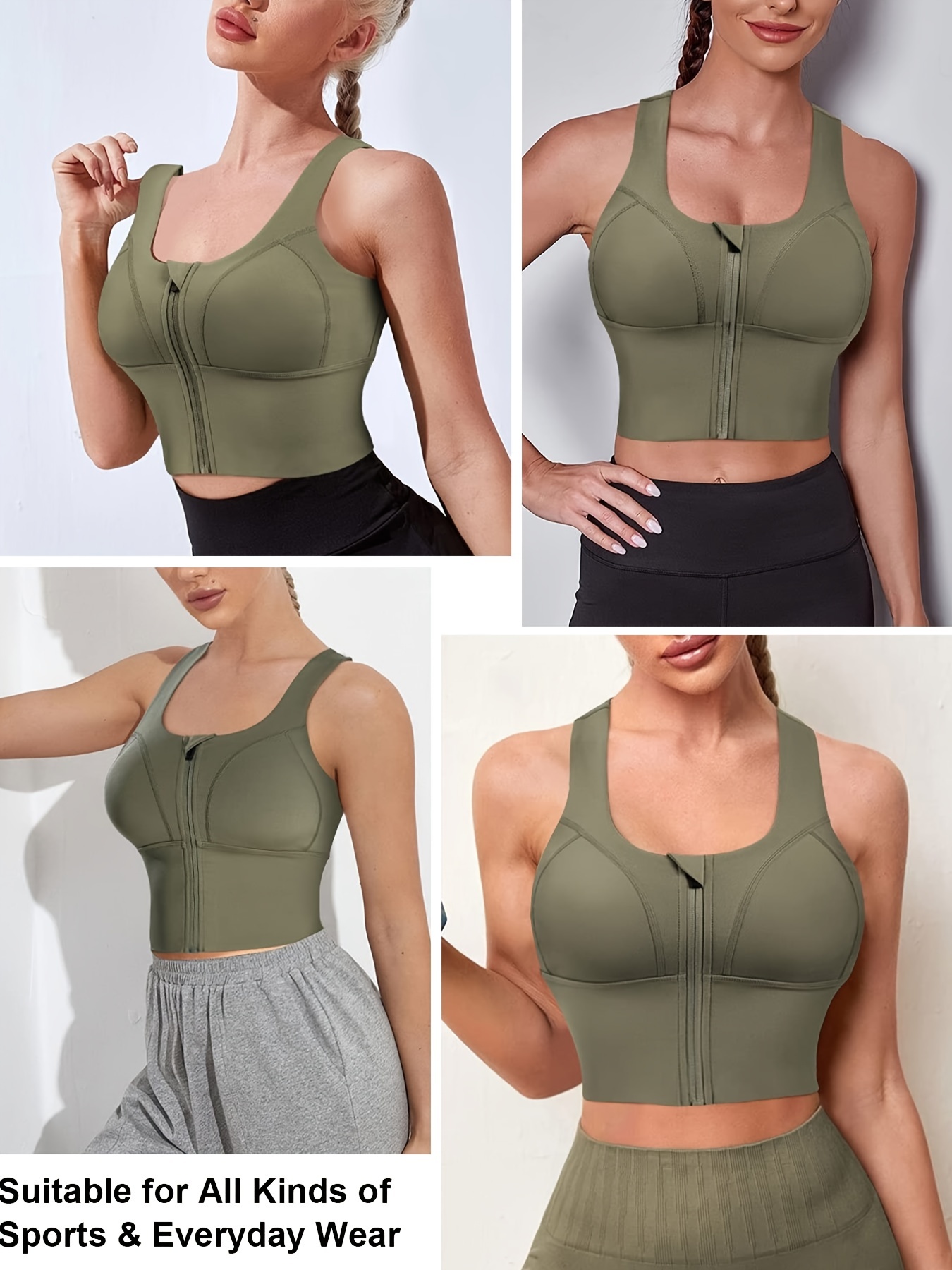 Top Women's tube top Sports bras for women gym Fast Dry Elastic Padded Gym  Running bra Fitness Yoga Sport breathable Tops Color: Green, Size: Free  Size