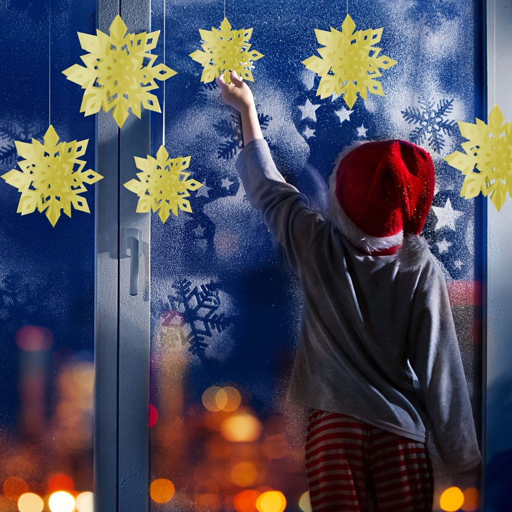  18pcs Hanging Snowflakes Snowflake Window Sticker