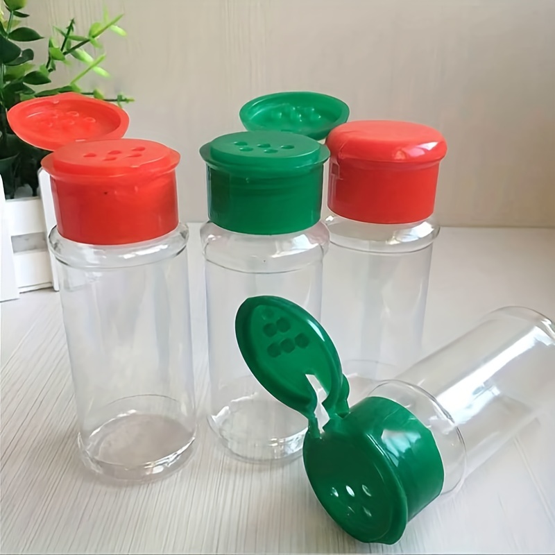 10 Reusable Plastic Spice Herbs Bottles Jars Container Shaker Sifter Lids  100ml