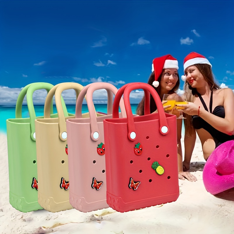 Large Capacity Waterproof Beach Bag, Lightweight Eva Travel Tote Bag,  Simple Rubber Seaside Storage Bag - Temu