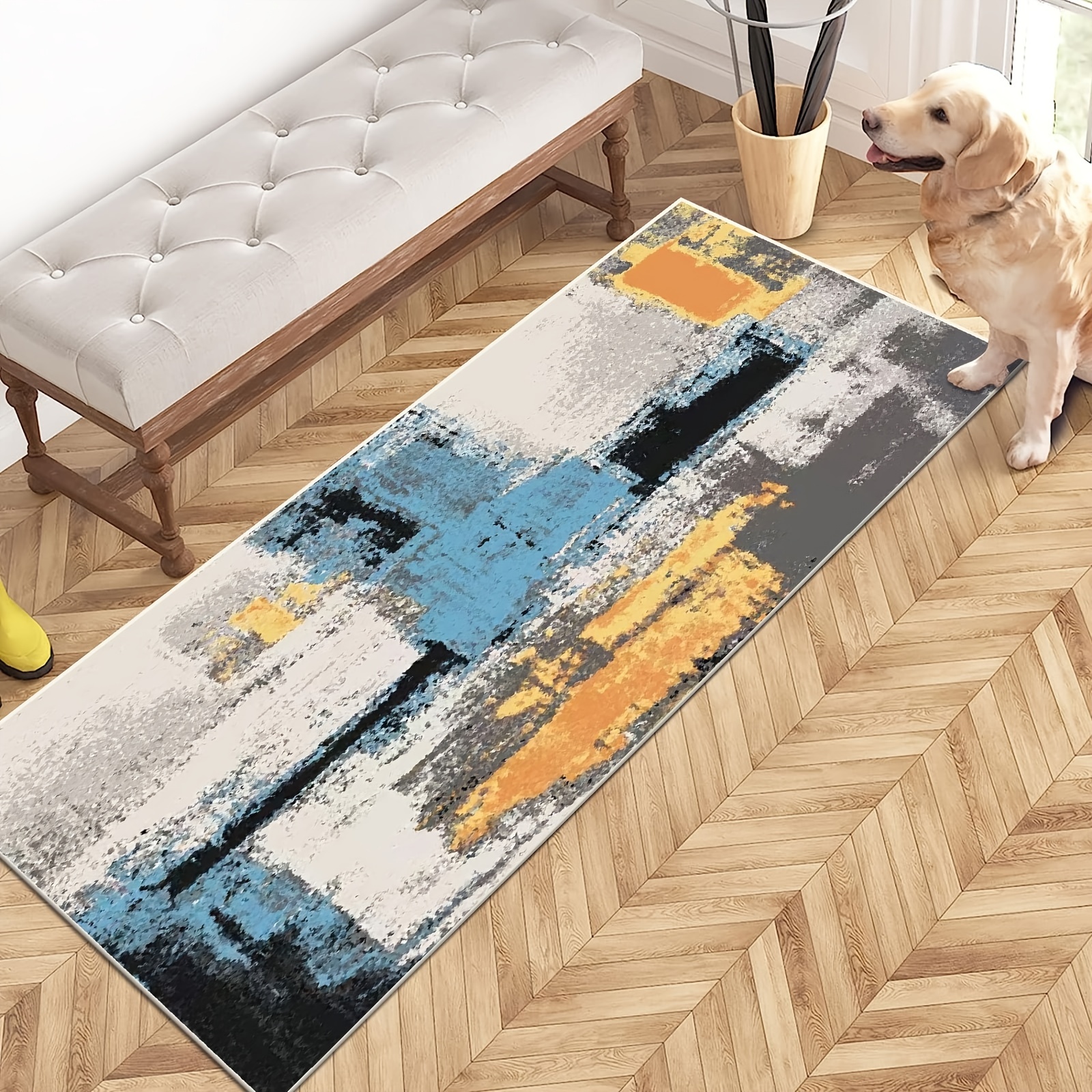 Boho Vintage Absorbent Non Slip Cushioned Rugs Stain - Temu