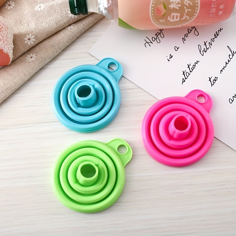 1pc 3pcs Portable Silicone Funnels For Kitchen And Wine Laboratory