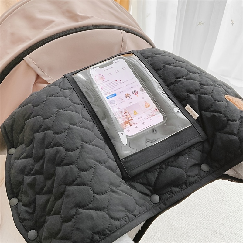 Warm Stroller Gloves With Phone Cover Waterproof Winter - Temu