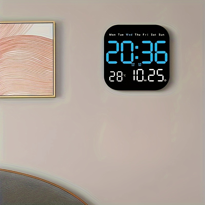 Reloj de pared digital LED de 10 pulgadas Reloj electrónico de pantalla  grande de 2 colores