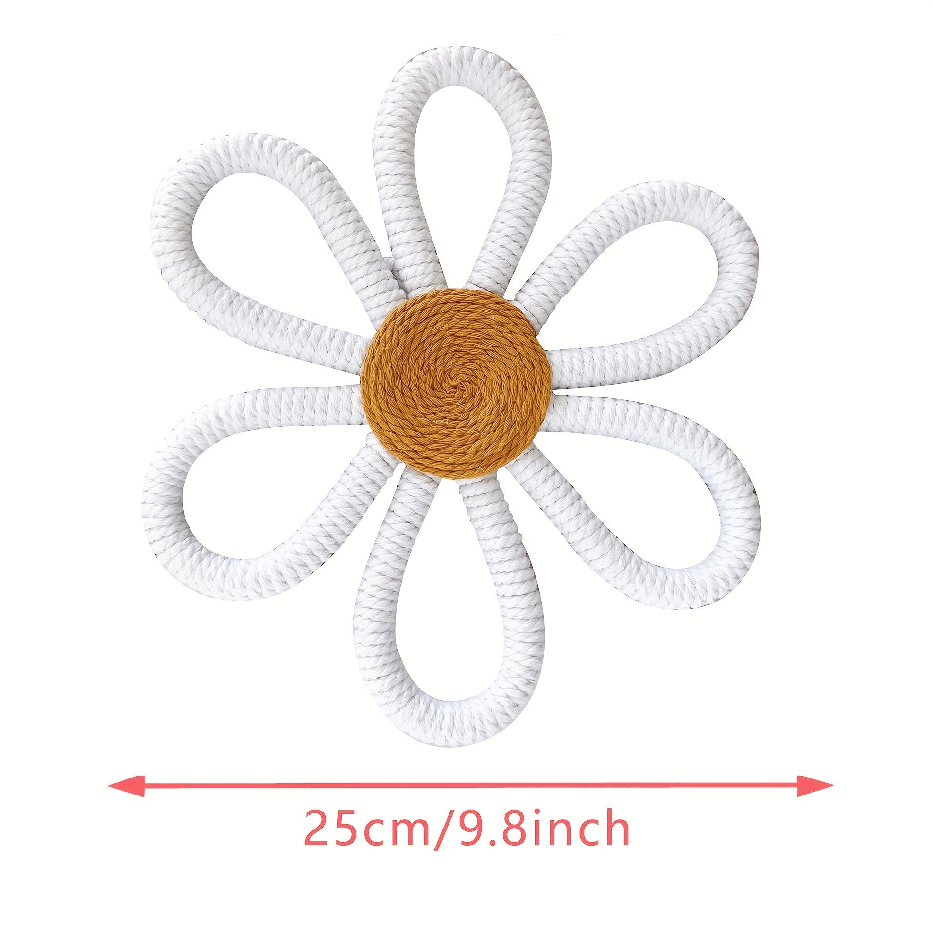 Bohemian Daisy Flower Cotton Wall Decoration Woven Daisy - Temu