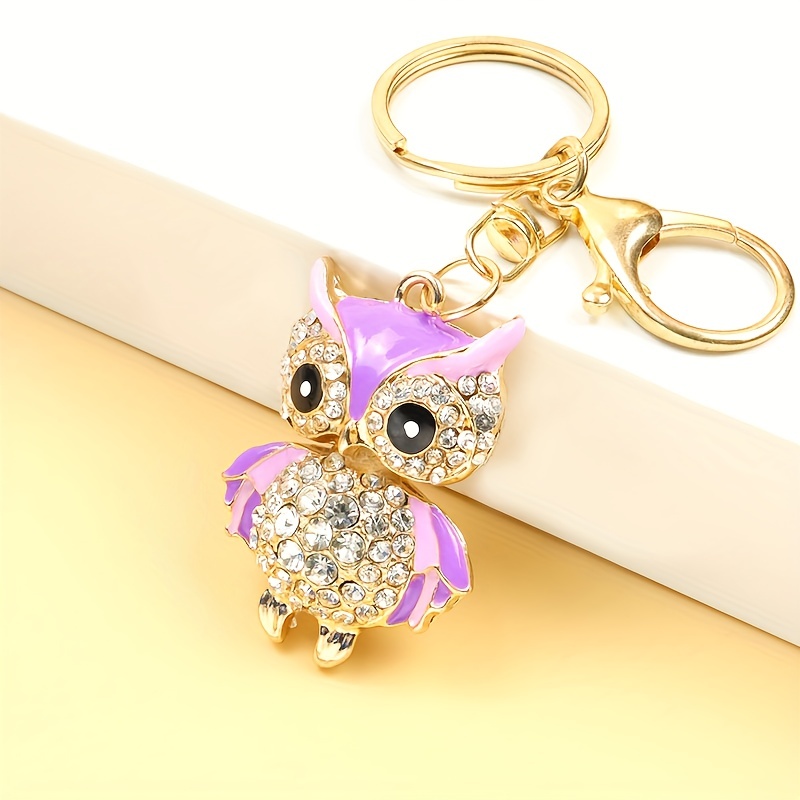 Owl Keychain Car Key Chain Key Rings Crystal Diamond Animal Series