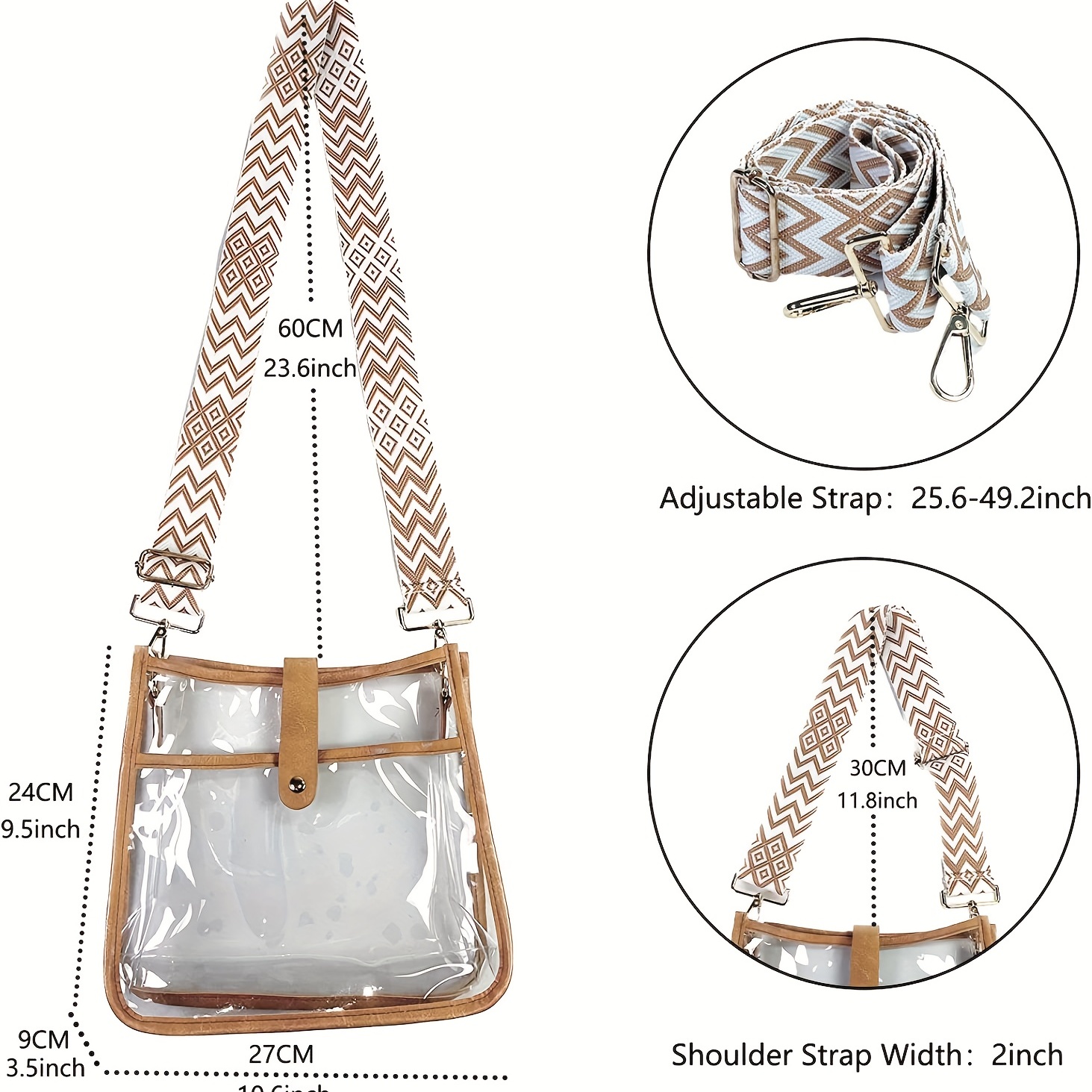  Clear Crossbody Purse Bag, Leopard Print PU Leather Bag,  Stadium Approved Clear Tote Bag for Concerts Sports Events : Clothing,  Shoes & Jewelry