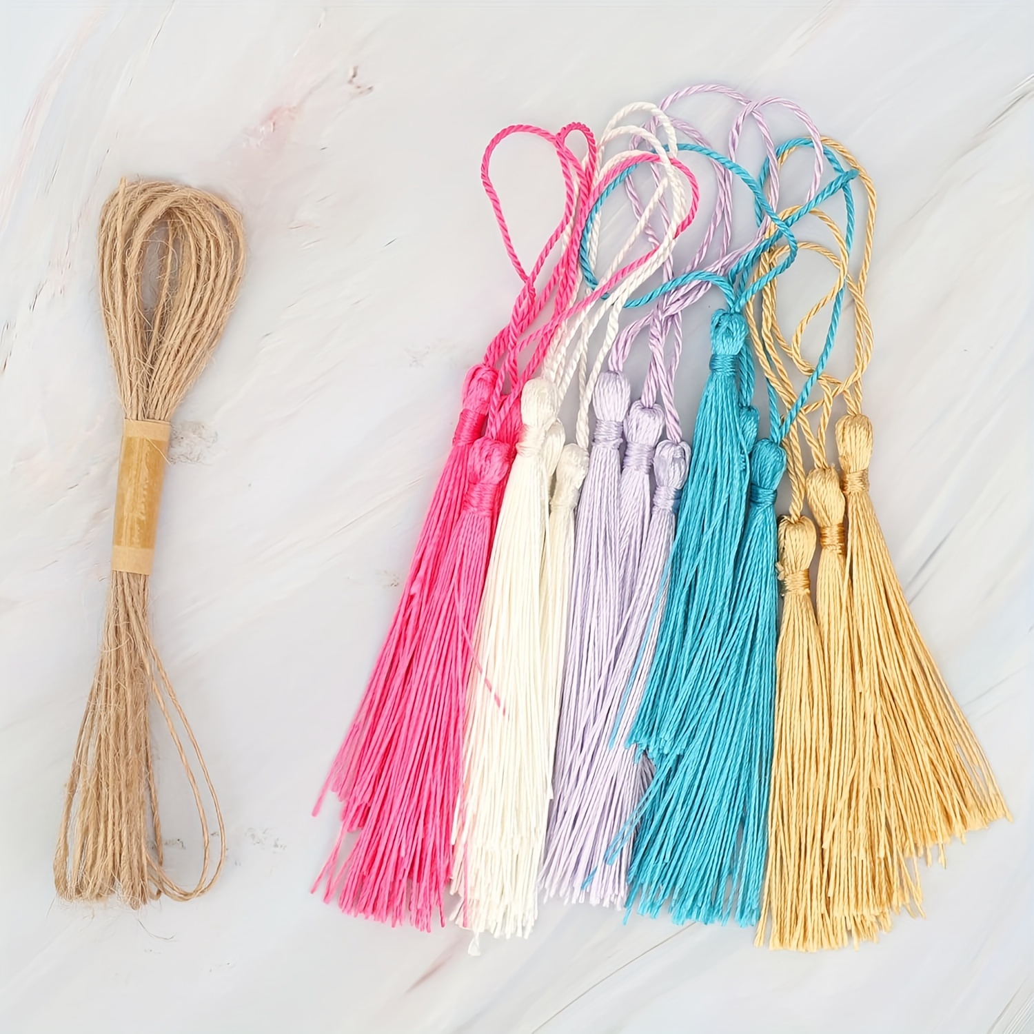 Blank Acrylic Bookmark Set With Tassels And String For Diy - Temu