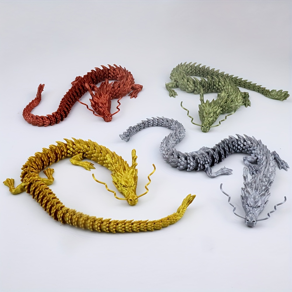 3D Printed Articulated Dragon Chinese Long Flexible Realistic Made Ornament  Toy