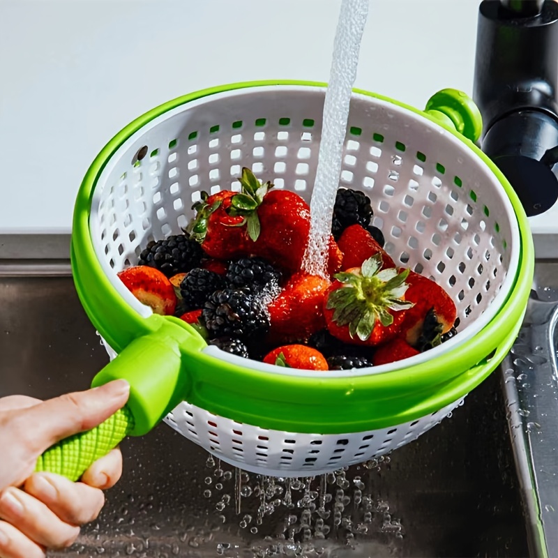 Rotary Vegetable Dehydrator Basket - Perfect For Fruit Salad And Kitchen  Hand Spinner - Easy To Clean And Dishwasher Safe - Ideal For Home Use - Temu