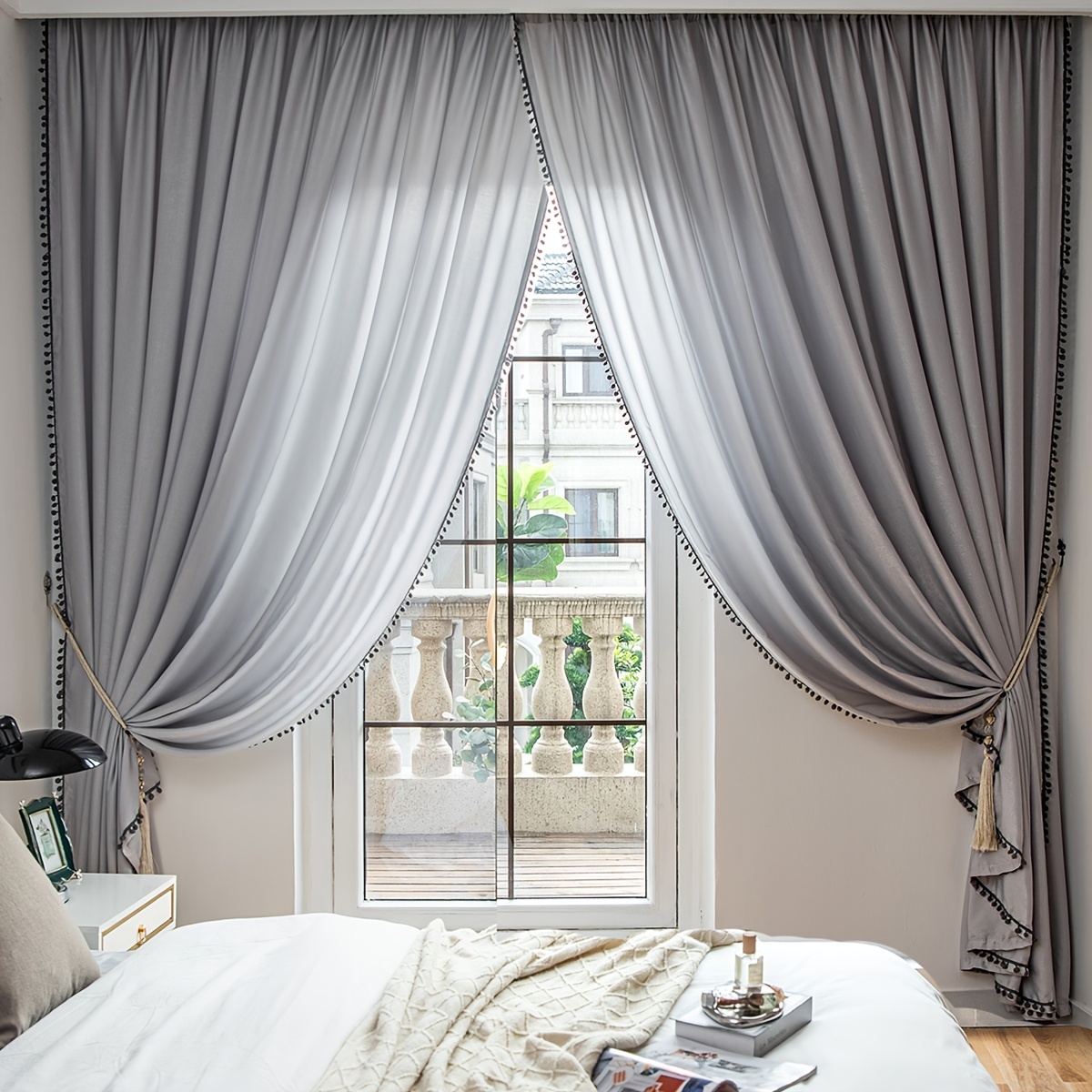 Cortinas opacas de terciopelo elegantes y suaves para oscurecer la  habitación, cortinas de terciopelo con aislamiento térmico para dormitorio,  sala de