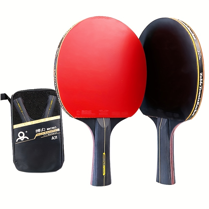 Raquette de table de tennis professionnelle Caoutchouc de lame en carbone à  poignée longue avec boutons de double face dans les raquettes de ping-pong  avec étui