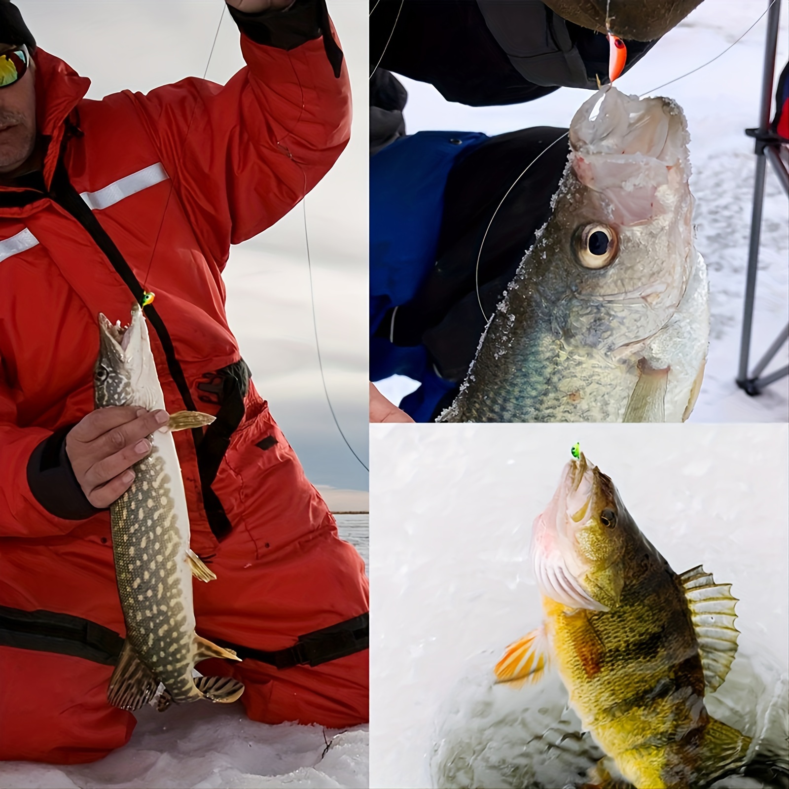 * 8pcs Ice Fishing Jig Set, Ice Fishing Lures For Sunfish Perch Walleye  Pike Bluegill, Jig Head Hook Set