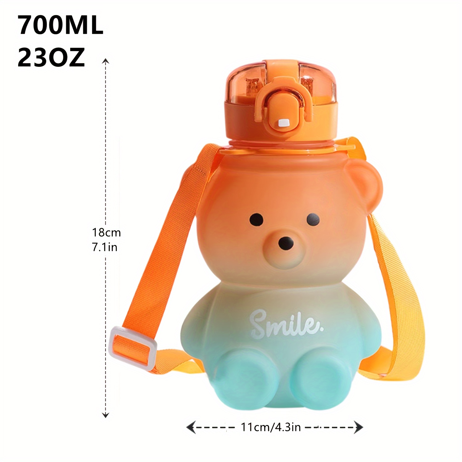 700 / 900ml Kawaii Bear Borraccia Senza BPA Con Cannuccia Bambini Adulti  Plastica Cute School Borraccia Succo Tazze Da Tè 210914 Da 11,21 €