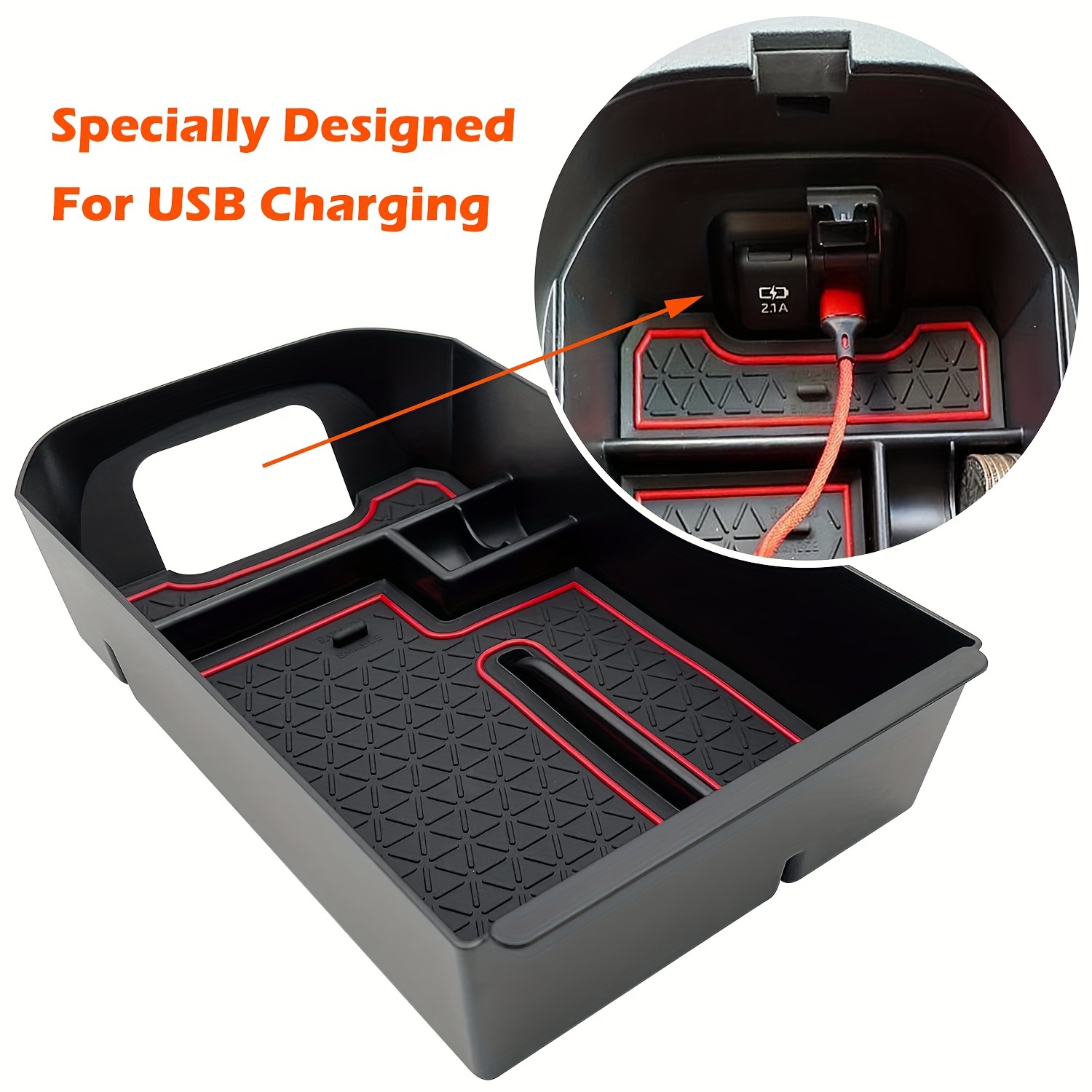 AutoQi Car Wireless Charger Qi Charging Station Central Storage Box  Organizer Tray fits for Toyota RAV4 2019-2023 Accessories