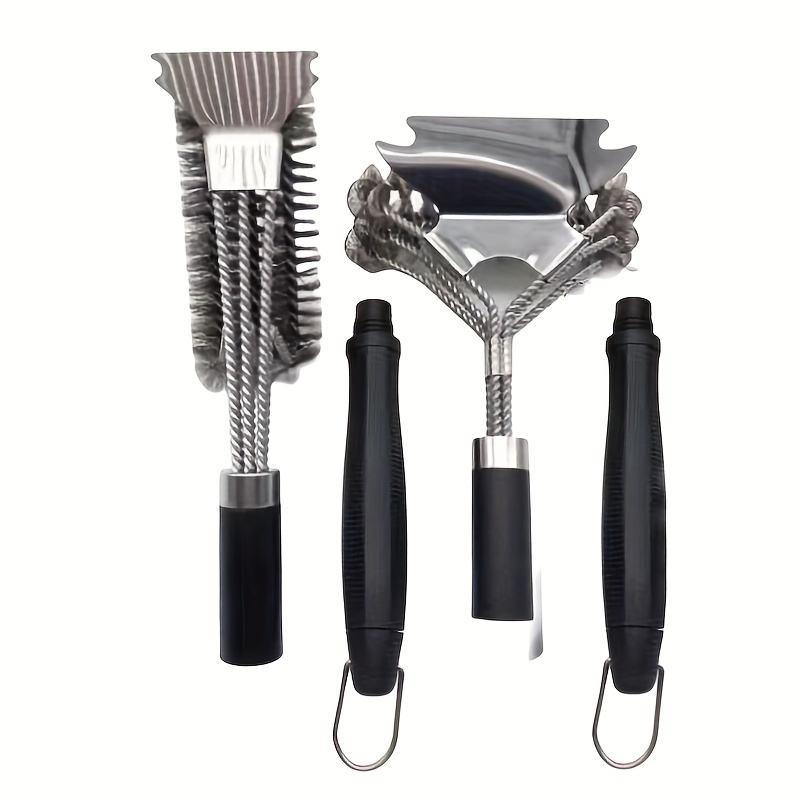 Grill Brush and Scraper - Extra Strong BBQ Cleaner Accessories - Safe Wire  Bristles 18 Stainless Steel Barbecue Triple Scrubber Cleaning Brush,Wizard  Tool 