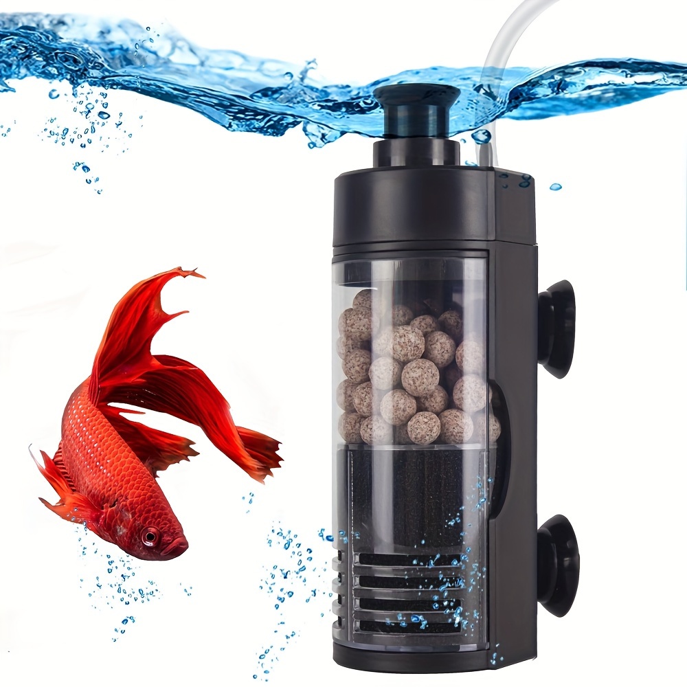 

Aquatic Pneumatic Mini Filter, Biochemical Oxygen Boosting Water Circulation System For Aquariums, Pair With Air Pump