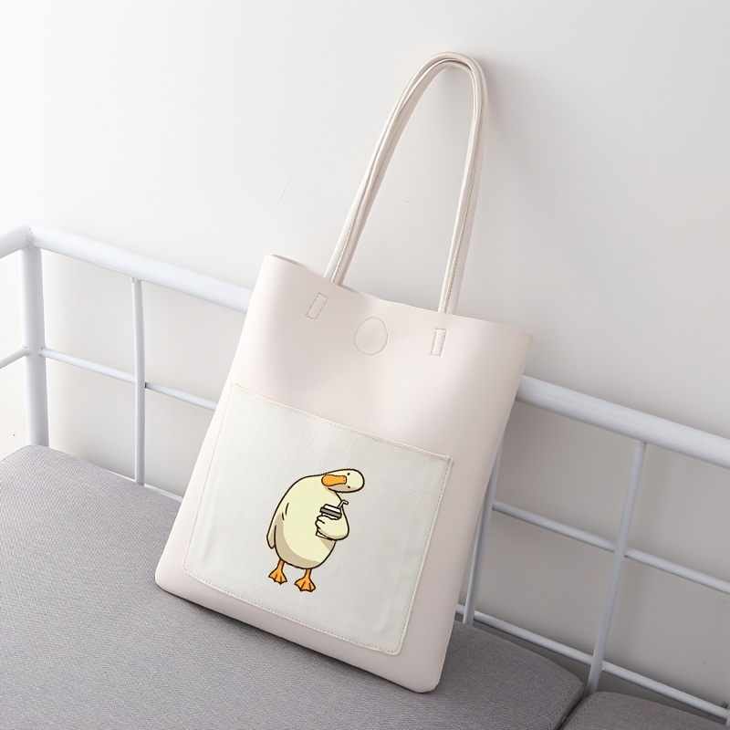 Fashion All-match Shoulder Bag, Large-capacity Pu Handbag, Duck  Large-capacity Tote Bag - Temu