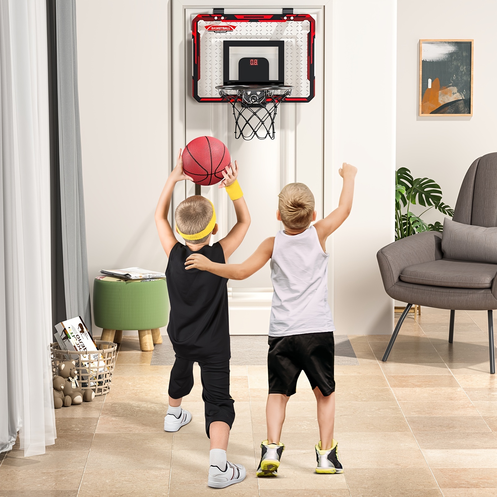 Indoor Basketball Hoop For Kids, Door Room Basketball Hoop,mini Basketball  Hoop With 2 Balls, Basketball Toys For 3 4 5 6 7 8 9 10 11 12 Christmas  Halloween Gift - Temu