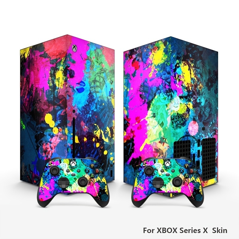 Cool X-Box Series X Skin Set，Fashion Protector Wrap Cover Protective  Faceplate Full Set Compatible with X-Box Series X Console and Controller  Skins