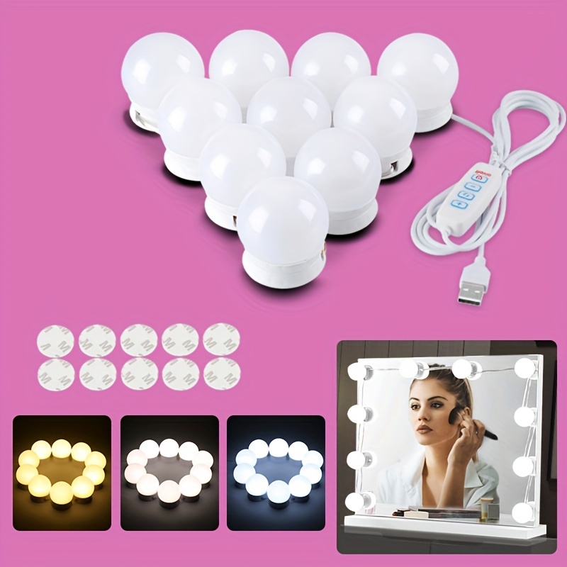 Hollywood Style LED Vanity Mirror Lights Kit with 10 Dimmable