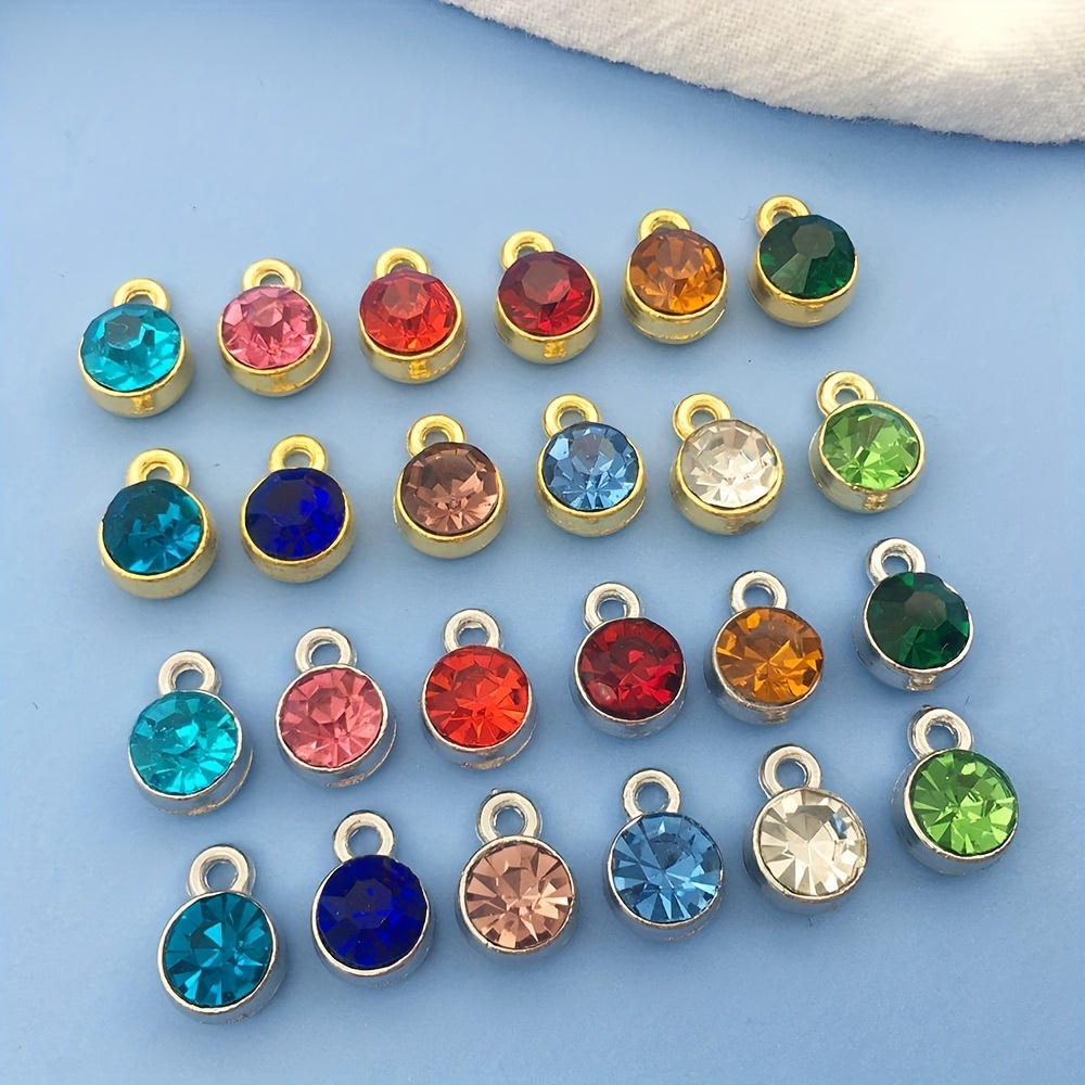 Crystal Birthstone Pendants With Open Jump Ring