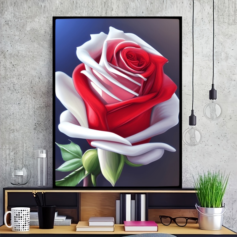 5d Diamond Painting Flowers Red Roses Book Flowers - Temu