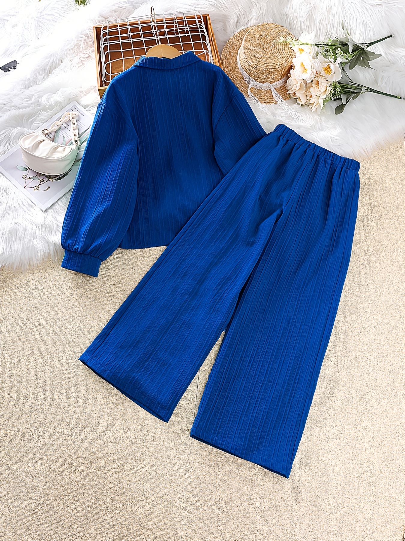 2pcs Suits Womens Summer Fashion Long Sleeve Chiffon Blouse Shirts And  Casual High Waist Short Pants Colors